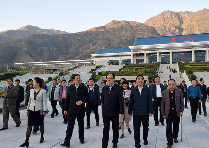 全國(guó)、省市政協(xié)委員體驗(yàn)蘭渝鐵路、視察階州廣場(chǎng)